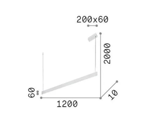 Φωτιστικό Οροφής - Ράγα Desk Wide 336190 3000K 4000lm 120x6x200cm Black Ideal Lux - second view
